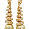 Classic 18K Rose Gold Sapphire, Pearl, Diamonds Earrings