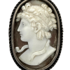 Antique cameo brooch in a silver frame – a classic hand-carved portrait