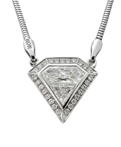 Modern 18K White Gold Diamonds Necklace