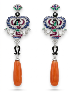 עגילי פלטינה בסגנון Egyptian Revival – יצירת אמנות עם השראה היסטורית