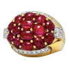 Vintage 14K Gold Ruby, Diamonds Ring