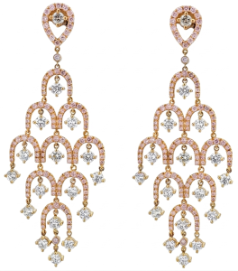 Classic 18K Rose Gold Diamonds Earrings