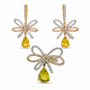 Floral 18K Yellow Gold Tourmaline, Diamonds Ring