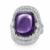 Vintage 14K Gold Amethyst, Diamonds Ring