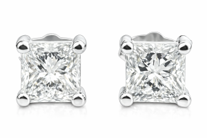 Modern 18K White Gold Diamonds Earrings