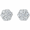 Floral 14K White Gold Diamonds Earrings