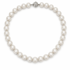 Classic 14K White Gold Pearl, Diamonds Necklace