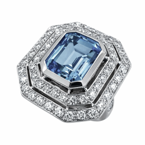 Vintage 18K White Gold Diamonds Ring