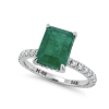 Classic 14K White Gold Emerald, Diamonds Ring
