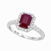 Classic 14K White Gold Ruby, Diamonds Ring