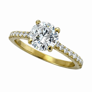 Classic 14K Yellow Gold Diamonds Ring