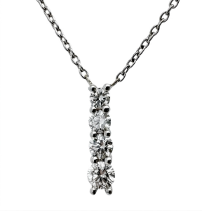 Modern 14K White Gold Diamonds Pendant Necklace