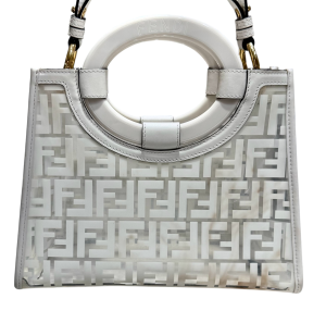 FENDI Pre-Owned Small white PVC logo print handbag
