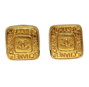 CHANEL Pre-Owned Vintage square CC clip-on earrings
