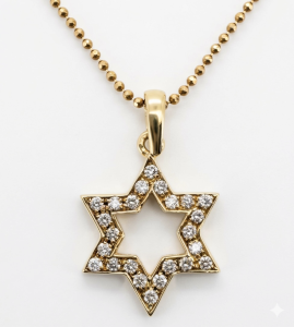 Modern 14K Gold Diamonds Pendant Necklace