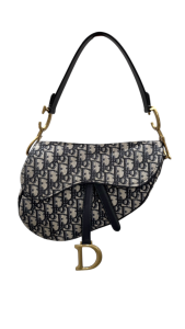 DIOR Pre-Owned Saddle Bag in blue Dior Oblique jacquard