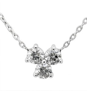 Modern 14K White Gold Diamonds Pendant Necklace