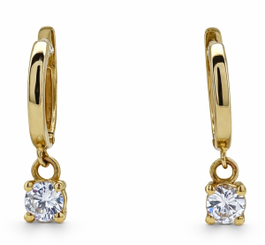 Classic 14K Yellow Gold Diamonds Earrings