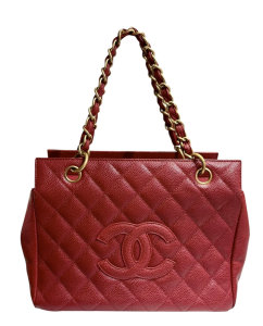 CHANEL Pre-Owned Vintage red caviar leather shoulder bag