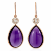 Classic 18K Rose Gold Amethyst, Diamonds Earrings